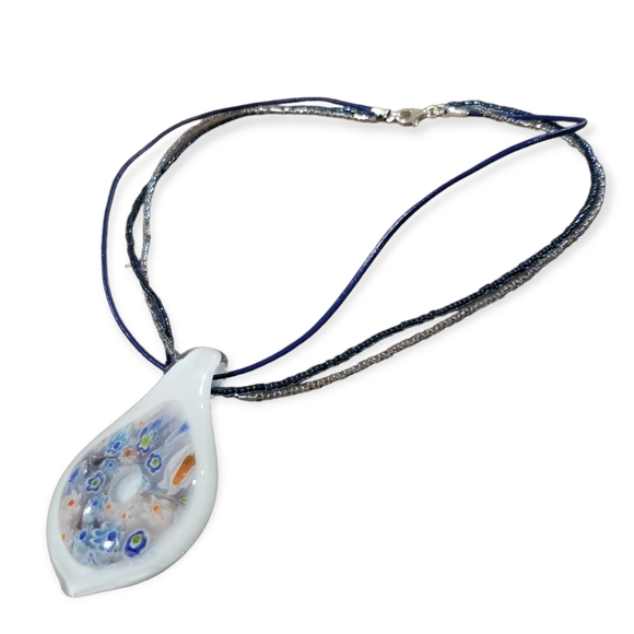 Genuine Murano Glass Pendant Necklace, 16" - Picture 3 of 6